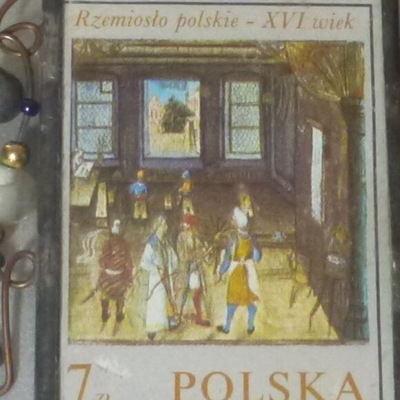 Vintage Polish "Miniatures from Behem's Codex" Stamp Brooch/Pendant - Picture 2 of 9